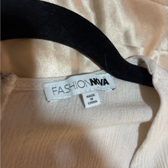Fashion Nova Cream Flare Sleeve romper - Picture 4 of 4